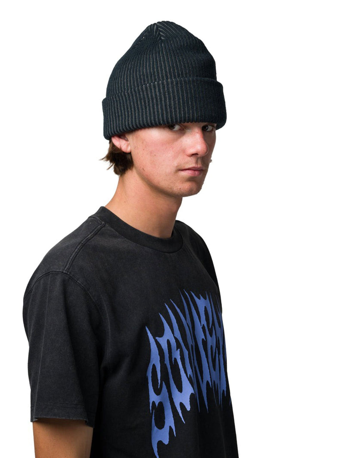 SOUVENIR TWO TONE RIB BEANIE BLACK