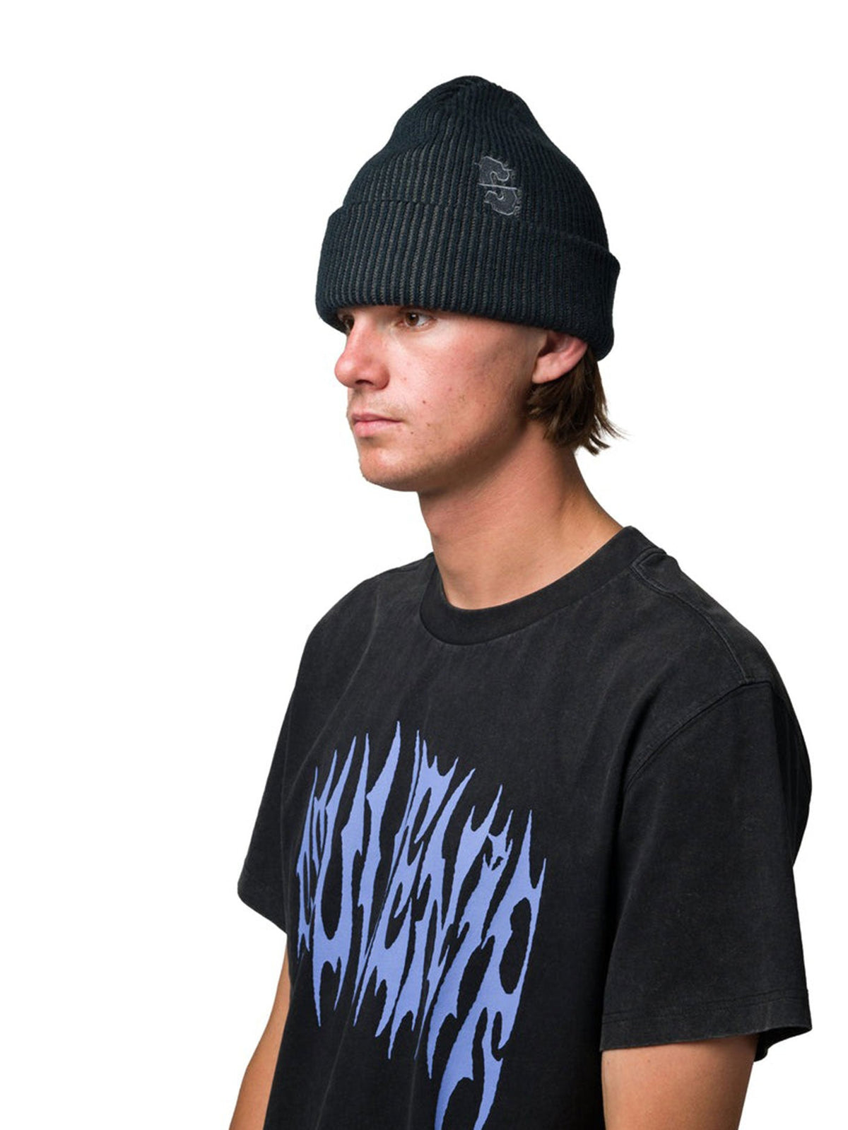 SOUVENIR TWO TONE RIB BEANIE BLACK