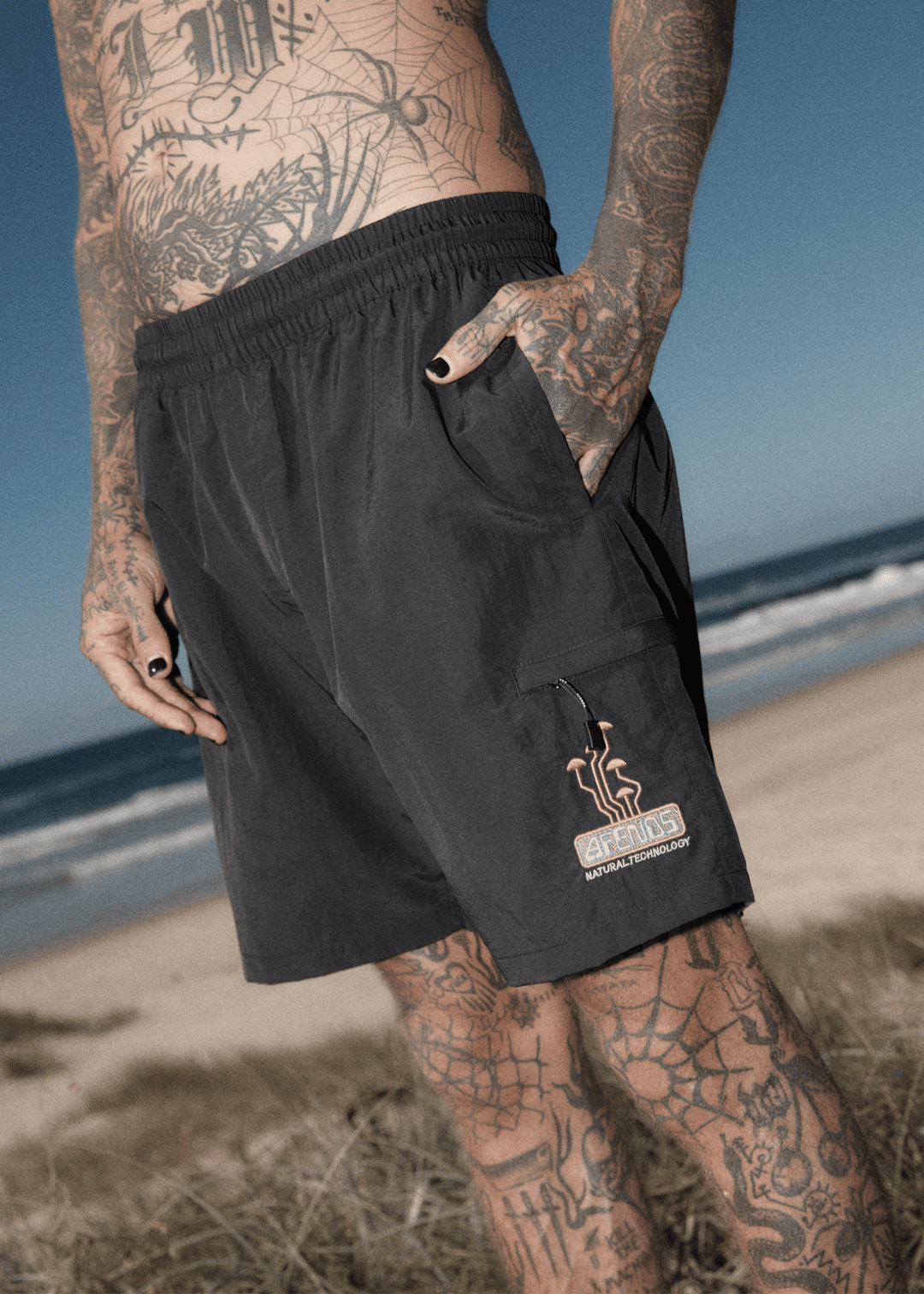 AFENDS BAYWATCH RECYCLED SWIM SHORT 18"