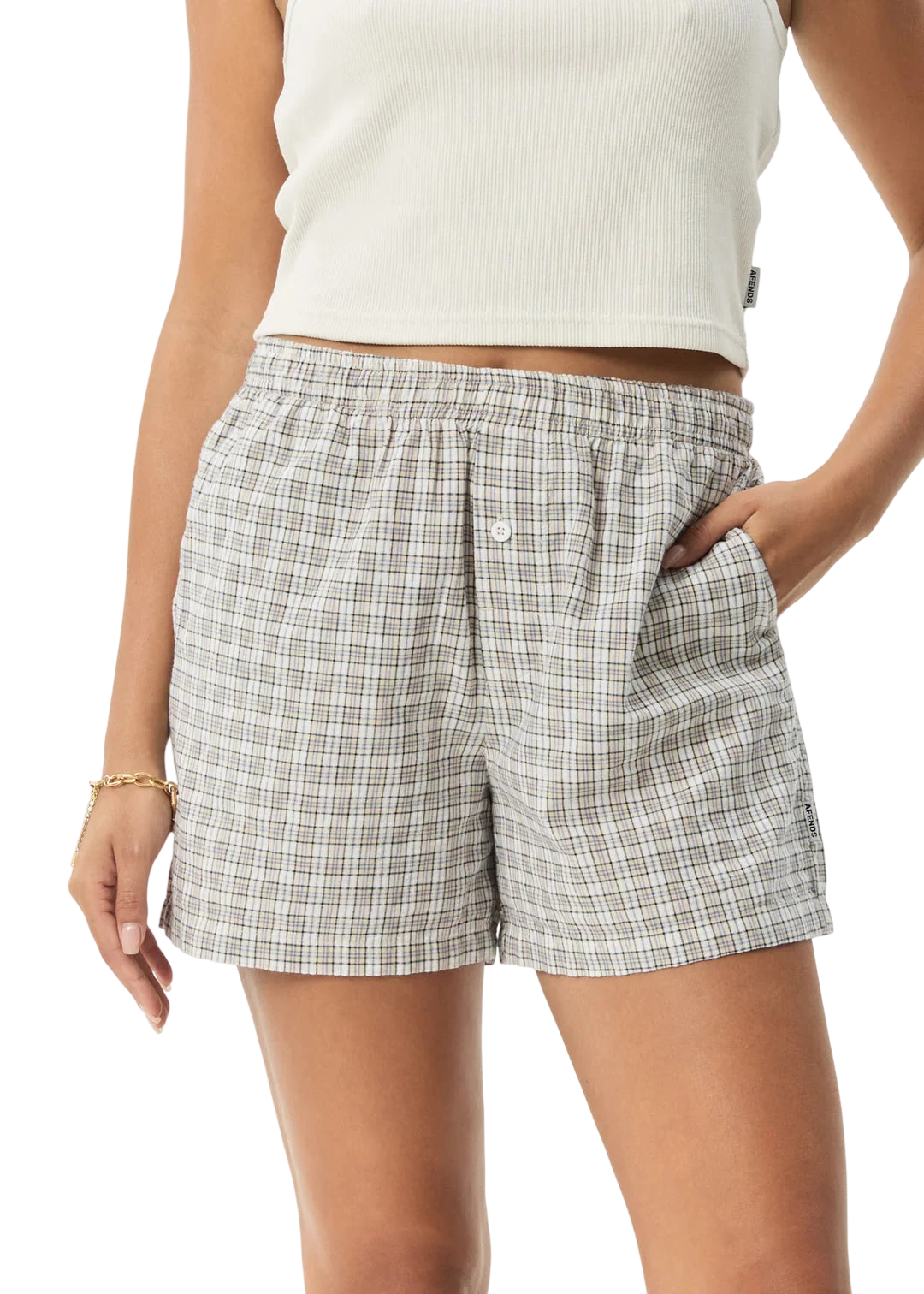 AFENDS W DREW ORGANIC SEERSUCKER BOXER SHORTS