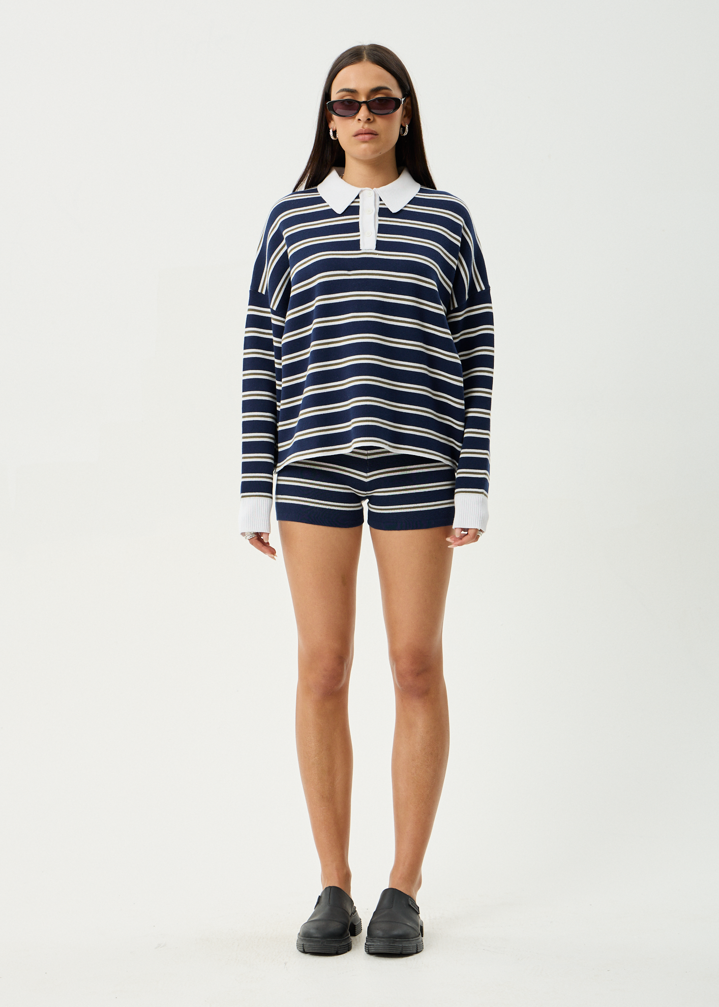 AFENDS W DELTA RECYCLED KNIT SHIRT