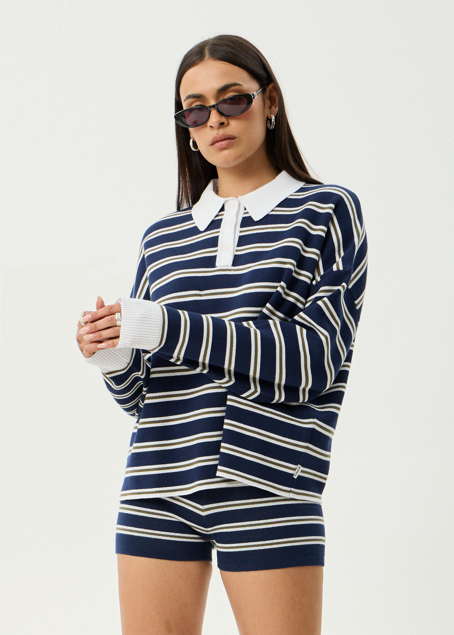 AFENDS W DELTA RECYCLED KNIT SHIRT