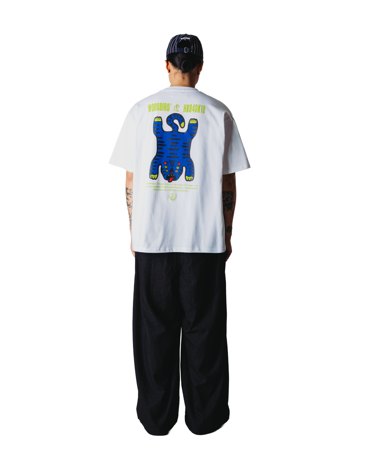 WOODBIRD BAINE TIGER TEE porté, dos