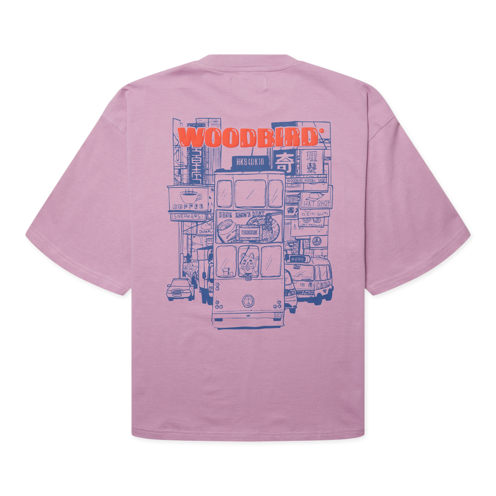 WOODBIRD BEAM TRAM TEE coloris Dusty Violet, dos