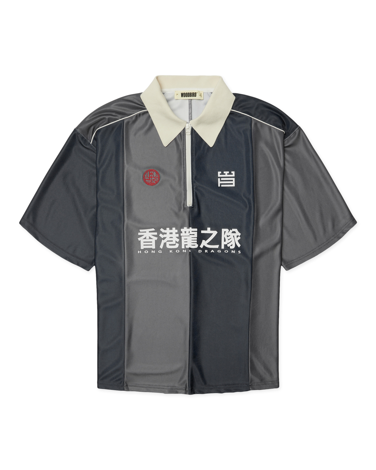 WOODBIRD HIRO SPORT ZIP POLO Slate Blue