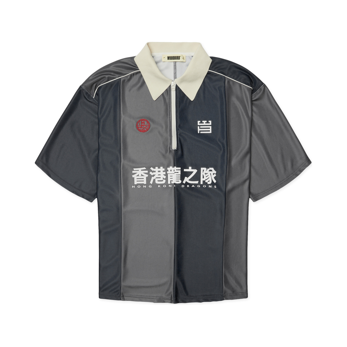 WOODBIRD HIRO SPORT ZIP POLO Slate Blue