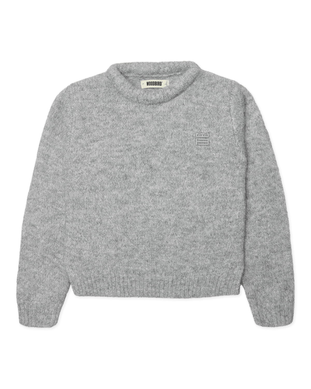 WOODBIRD W HUA FLUFFY CREW GREY MELANGE