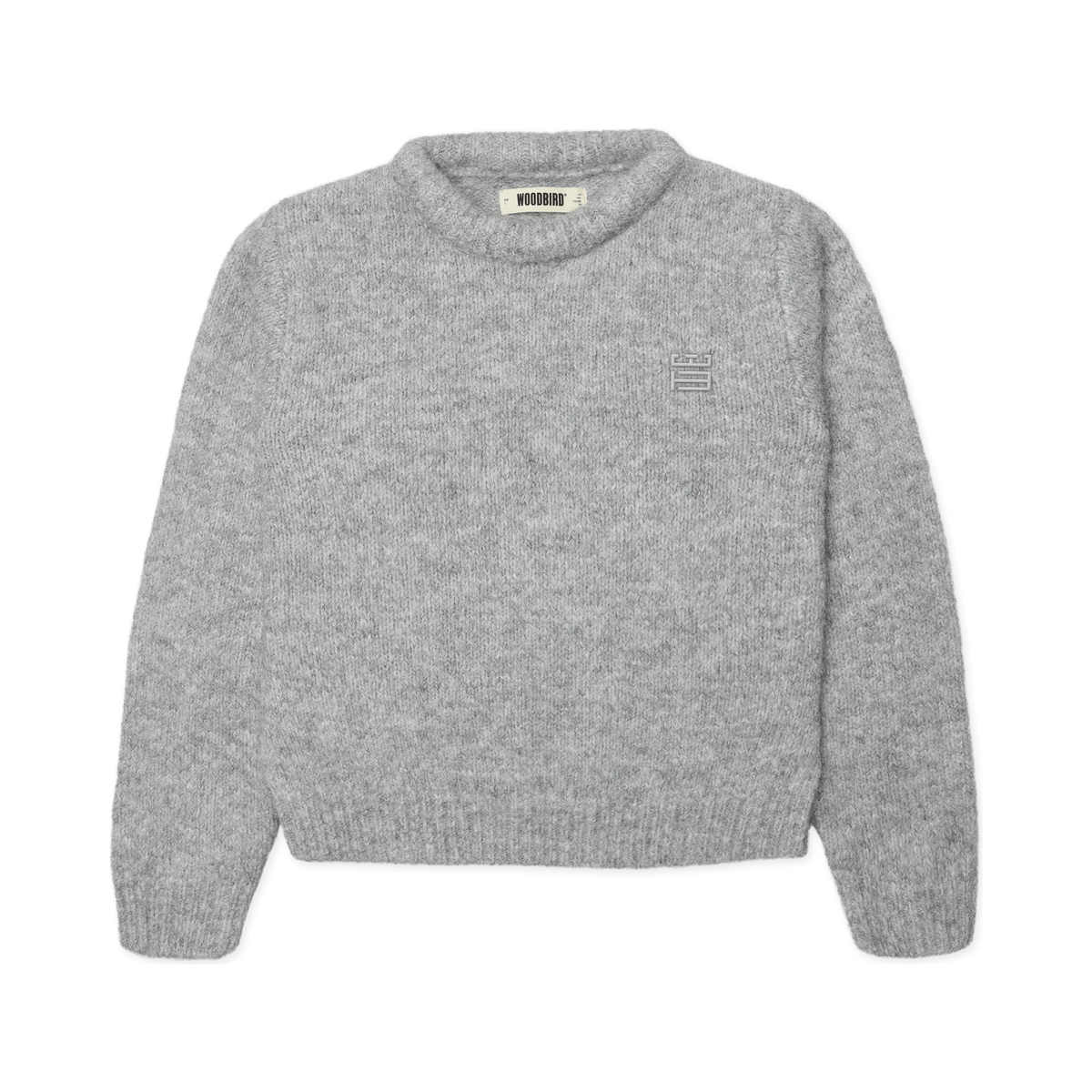 WOODBIRD W HUA FLUFFY CREW GREY MELANGE