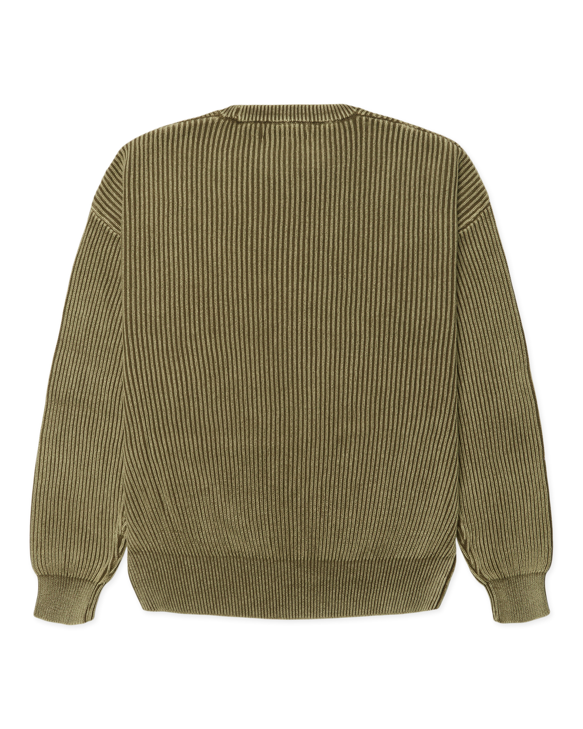 WOODBIRD SAKE WASHED CREW DARK OLIVE