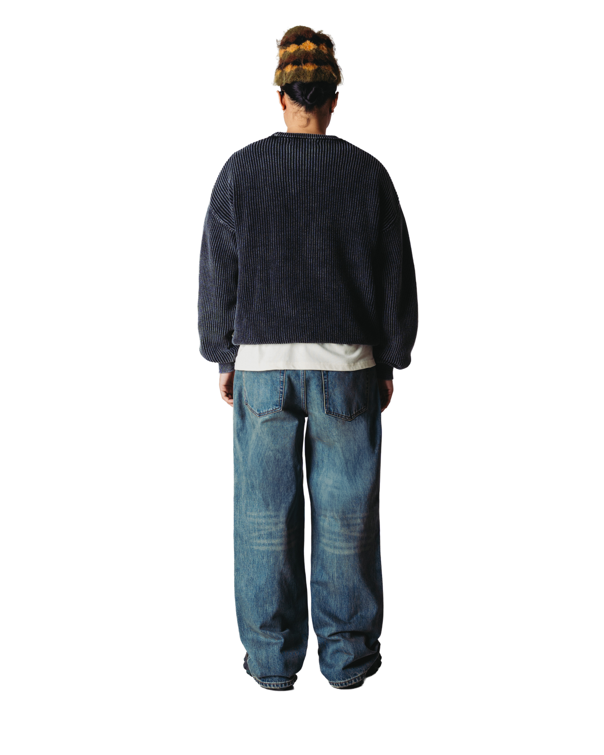 WOODBIRD SAKE WASHED CREW Washed Black