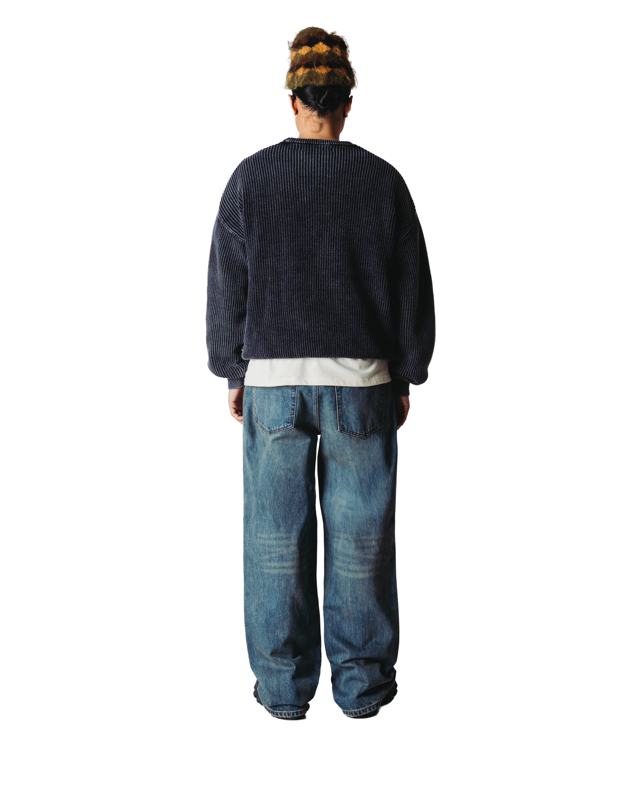 WOODBIRD SAKE WASHED CREW Washed Black