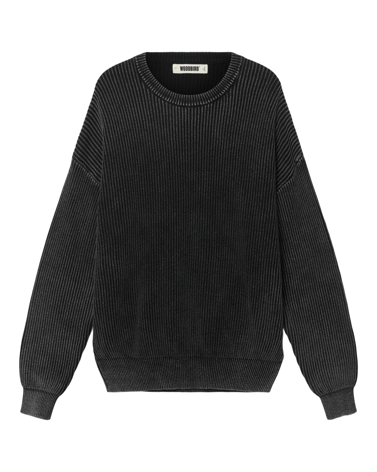 WOODBIRD SAKE WASHED CREW Washed Black
