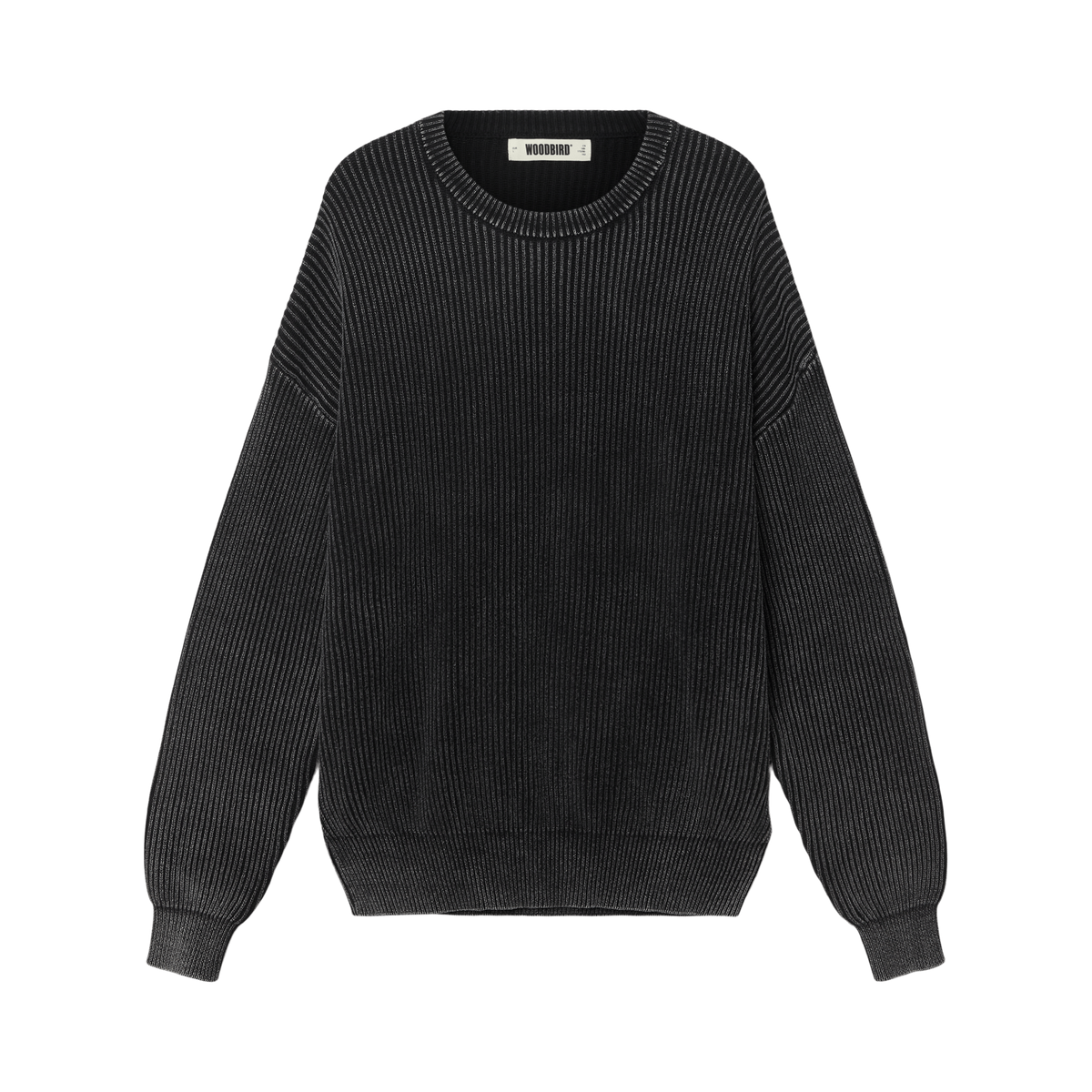 WOODBIRD SAKE WASHED CREW Washed Black