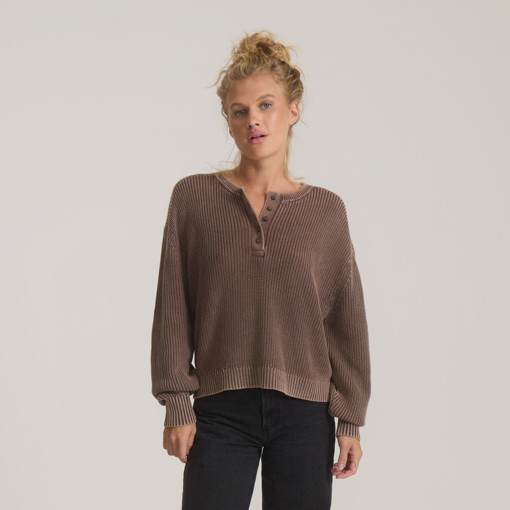 ROARK W MADE TO FADE SWEATER COCO BEAN