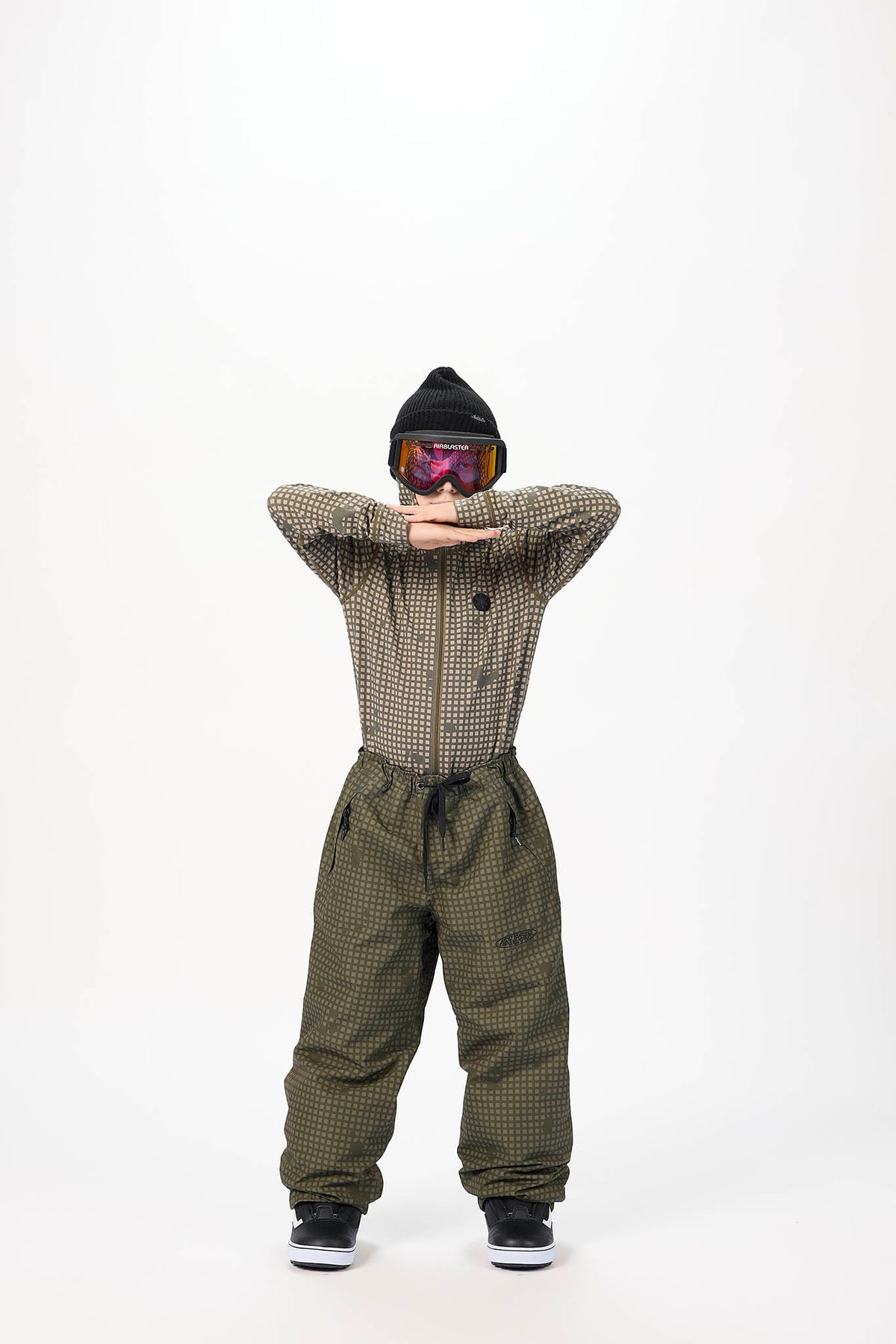 AIRBLASTER Y ACCESS PANT OLIVE GRID