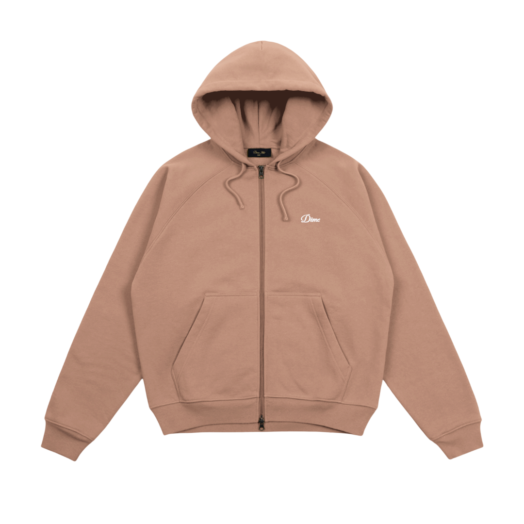 DIME CURSIVE SMALL LOGO ZIP HOODIE