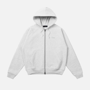 DIME Classic Small Logo Zip Hoodie Ash — flat