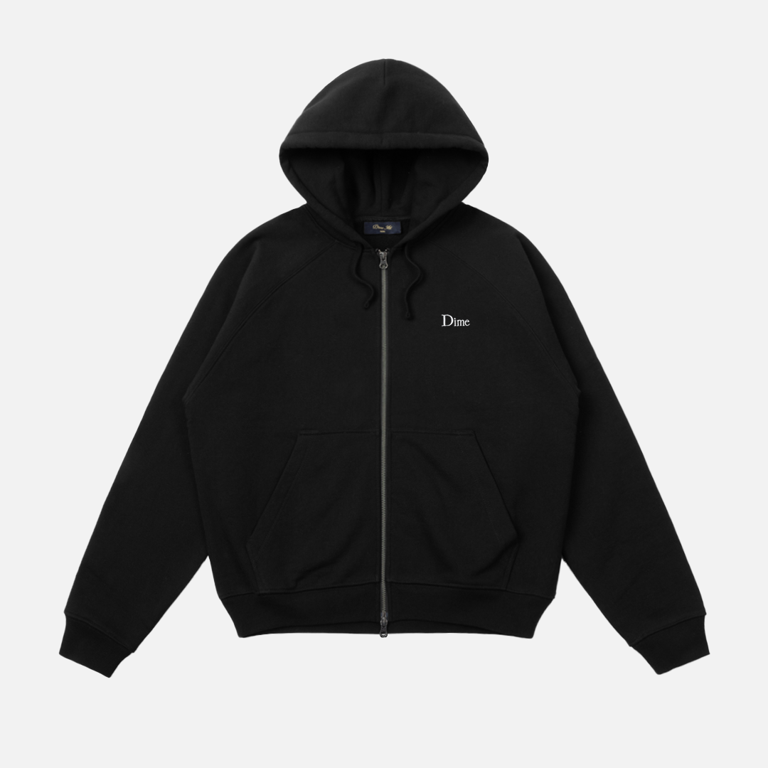 Dime Classic Small Logo Zip Hoodie Noir - Photo flat