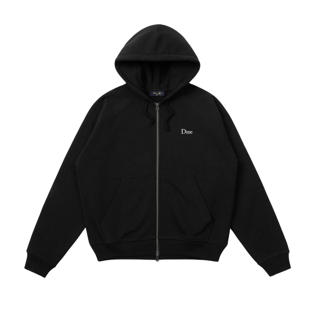 Dime Classic Small Logo Zip Hoodie Noir - Photo flat