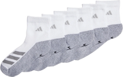 ADIDAS Y CUSHIONED ANGLE STRIPE QUARTER SOCKS 6 PAIRS - Boutique Homies