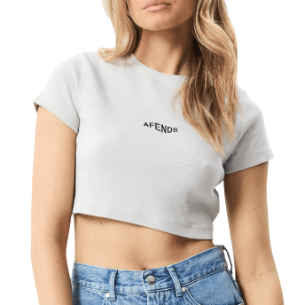 AFENDS HARLOW RECYCLED RIB CROPPED TEE - Boutique Homies