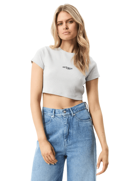 AFENDS HARLOW RECYCLED RIB CROPPED TEE - Boutique Homies