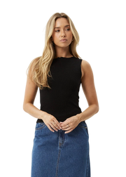 AFENDS W PEONY ORG RIB HIGH NECK TANK - Boutique Homies