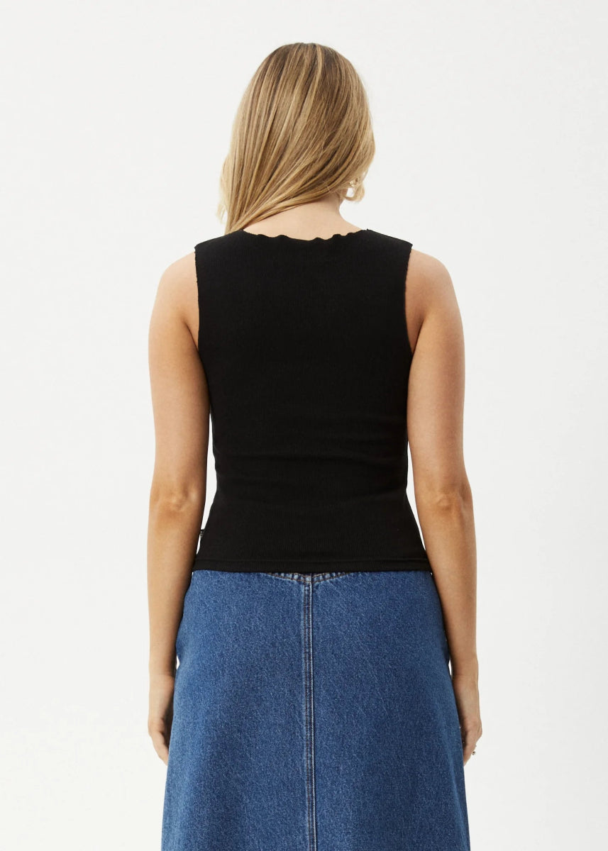 AFENDS W PEONY ORG RIB HIGH NECK TANK - Boutique Homies