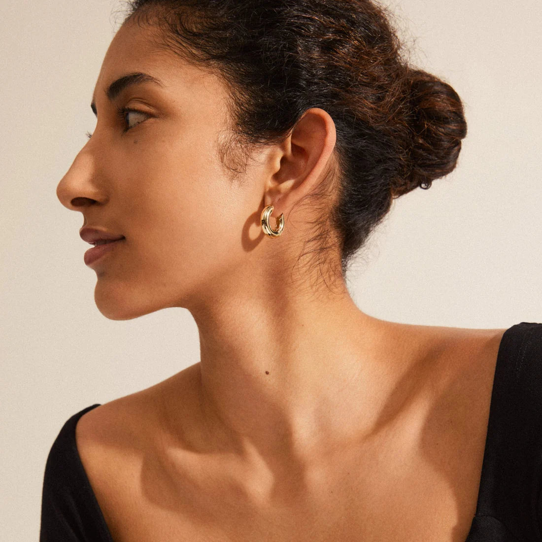 PILGRIM AICA RECYCLED CHUNKY HOOP EARRINGS