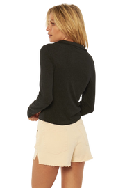 AMUSE W TAKE DOWN L/S KNIT TOP - Boutique Homies