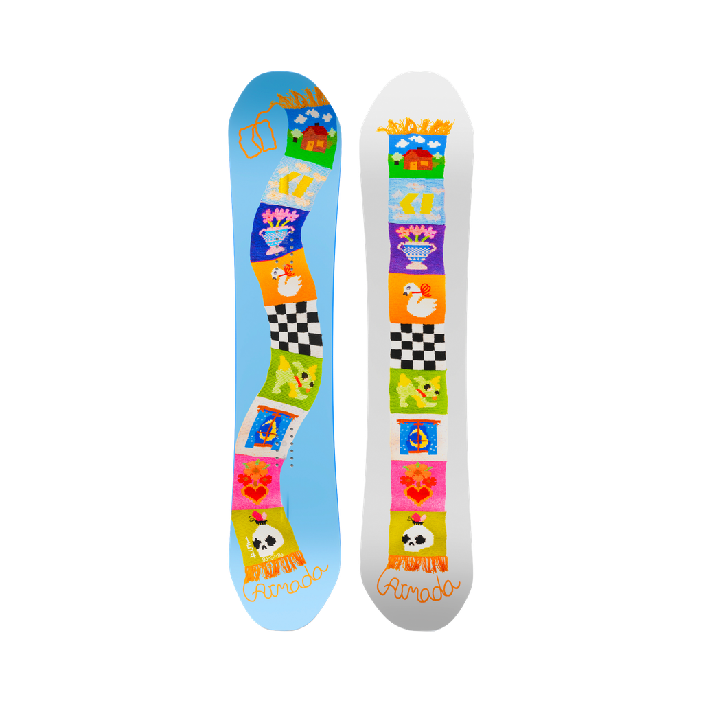 Armada Do-Si-Do 2027, dessus bleu et semelle blanche avec graphismes multicolores