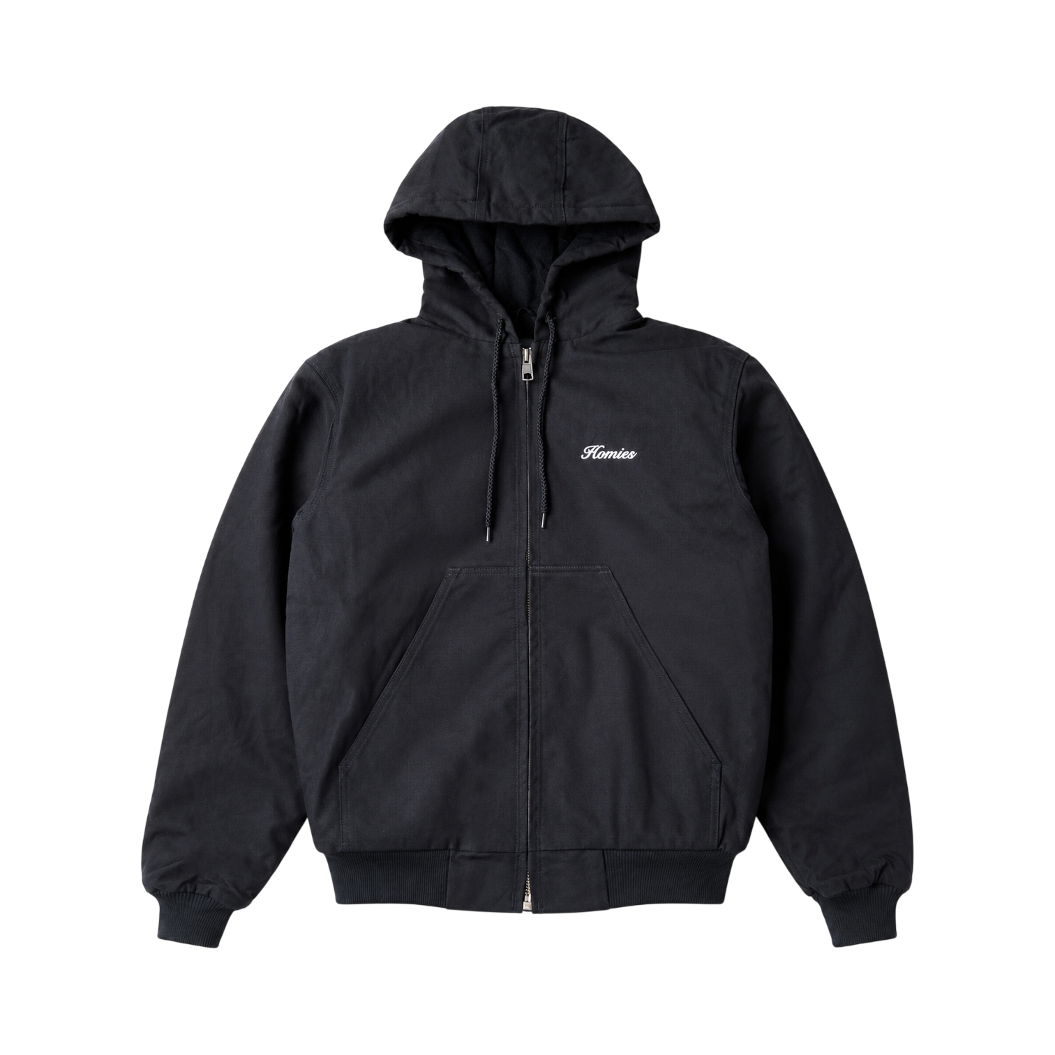 HOMIES HOODED WORK JACKET - BLACK - BOUTIQUE HOMIES – Boutique Homies