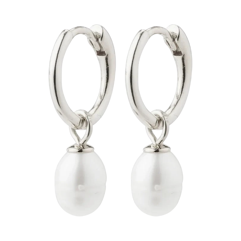 PILGRIM BERTHE RECYCLED PEARL HOOP EARRINGS