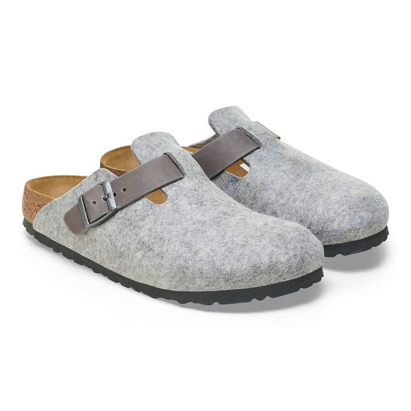 BIRKENSTOCK BOSTON REGULAR NATURAL LEATHER/ FELT - Boutique Homies