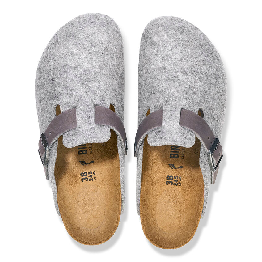 BIRKENSTOCK BOSTON REGULAR NATURAL LEATHER/ FELT - Boutique Homies