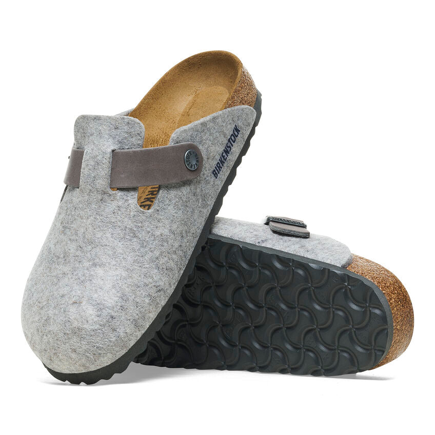 BIRKENSTOCK BOSTON REGULAR NATURAL LEATHER/ FELT - Boutique Homies