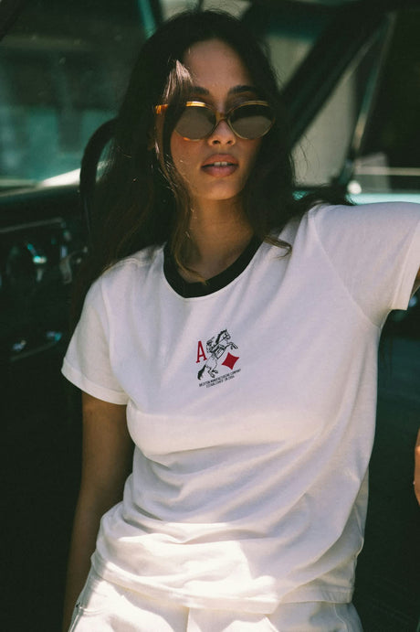 BRIXTON W ACES FITTED CREW TEE 