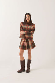 Brixton W Pleated Mini Skirt Multi Shadow - vue principale