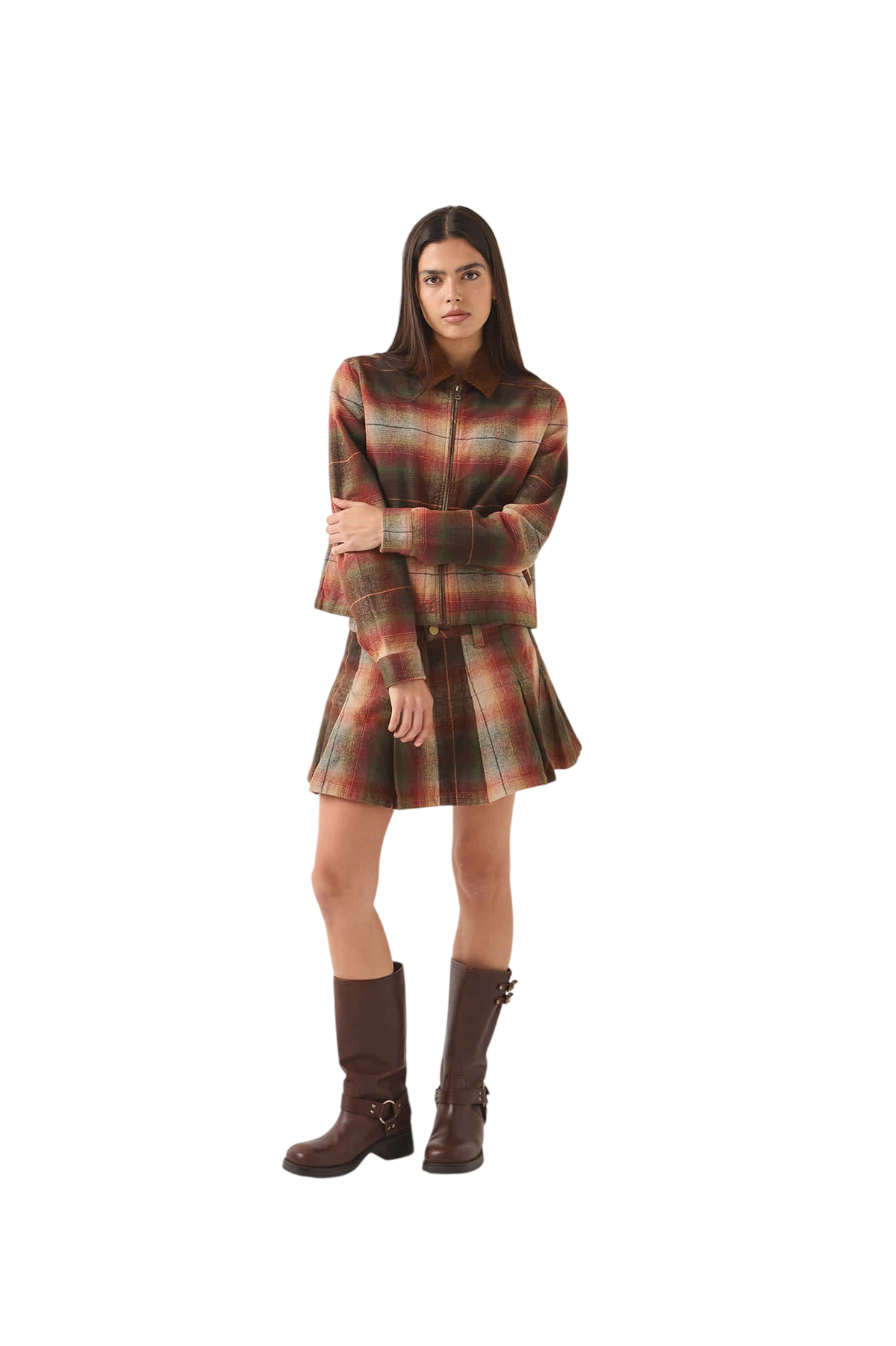 Brixton W Pleated Mini Skirt Multi Shadow - vue principale