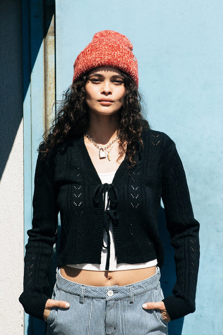 BRIXTON W CROPPED POINTELLE TIE CARGIDAN 