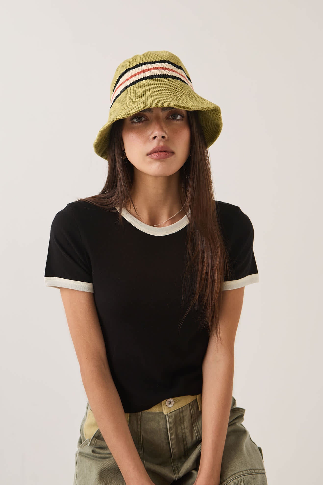 Brixton W Redding Knit Packable Hat Green Multi Stripe - vue 2