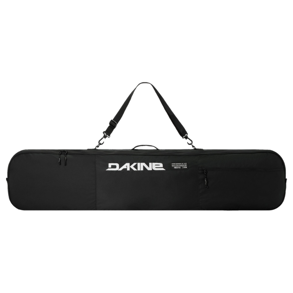 Sac de snowboard Dakine Freestyle 2.0 noir, vue de face avec bandoulière
