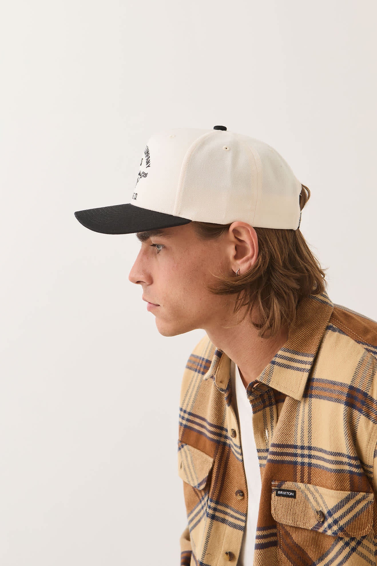 BRIXTON X FORD MUSTANG SNAPBACK - Wimbledone White/Burnt Rubber