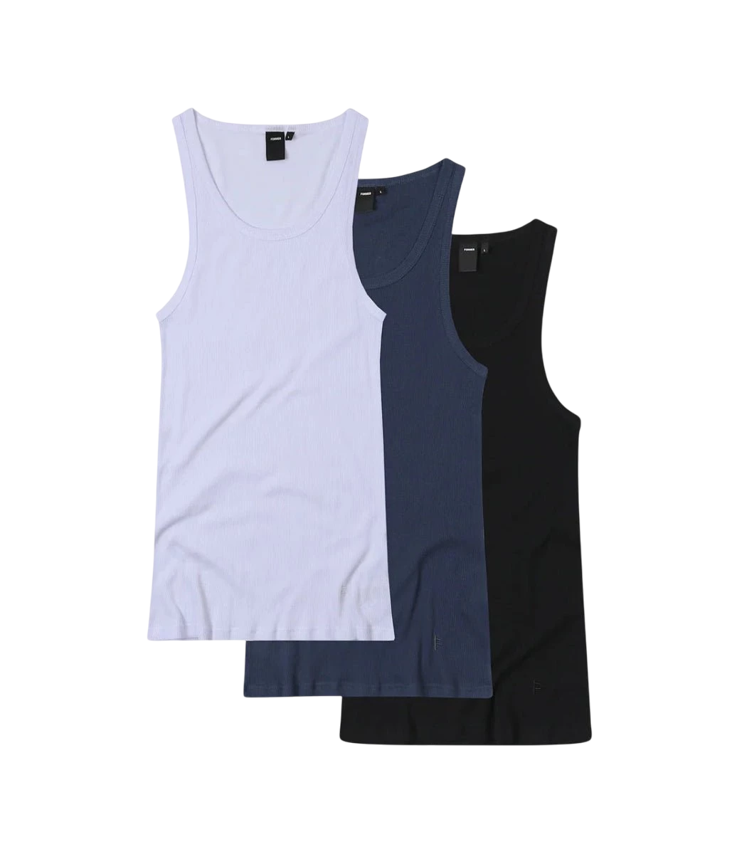 FORMER M UNIFORM RIB SINGLET 3PK - Boutique Homies