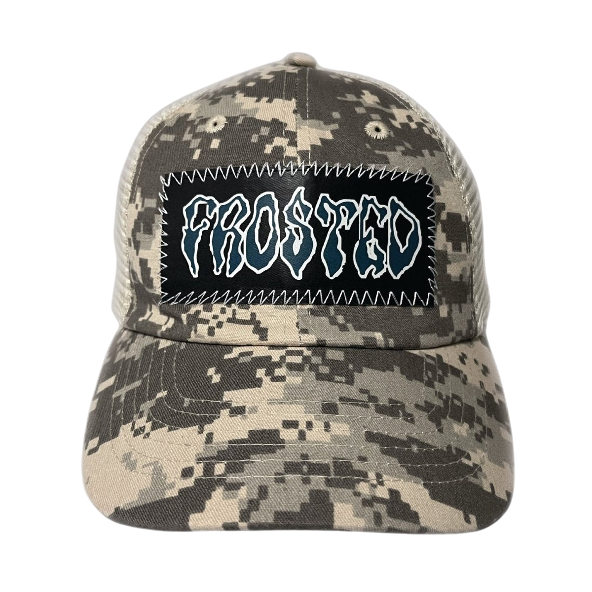 FROSTED PATCH LOGO TRUCKER MESH CAP - Boutique Homies