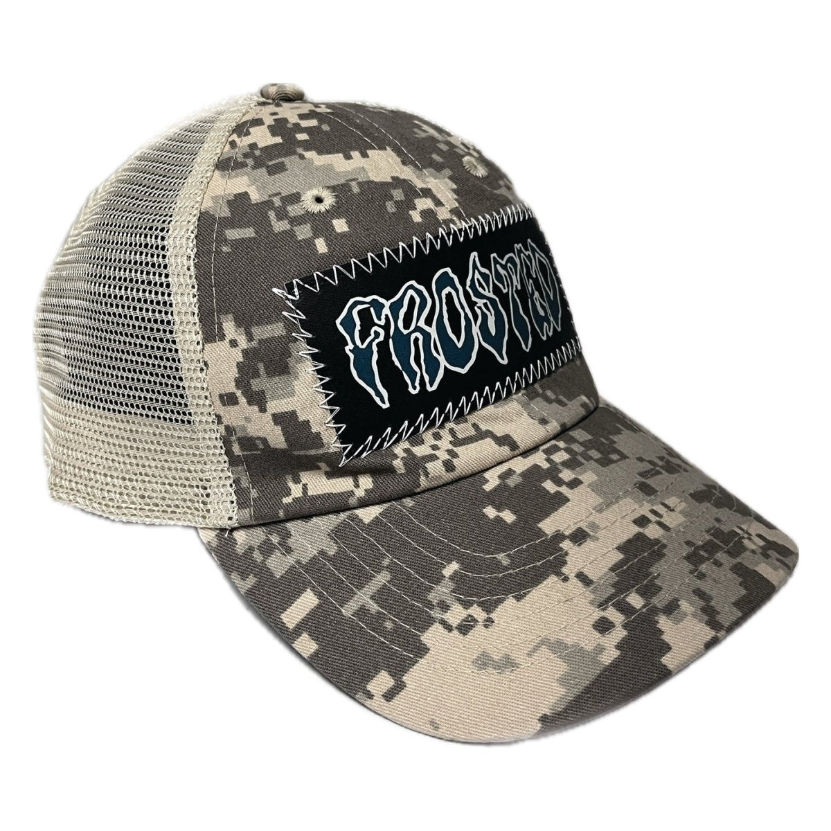 FROSTED PATCH LOGO TRUCKER MESH CAP - Boutique Homies