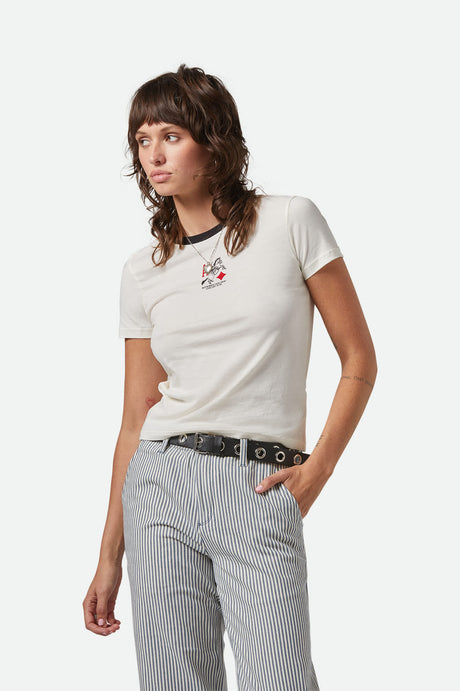 BRIXTON W ACES FITTED CREW TEE 