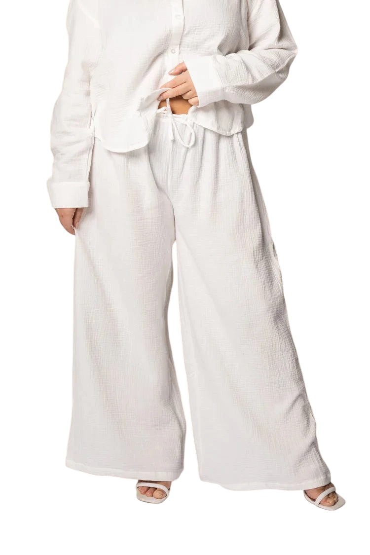 GIRLCRUSH W PANTALON AMPLE TEXTURÉ EN COTON ORGANIQUE - Boutique Homies