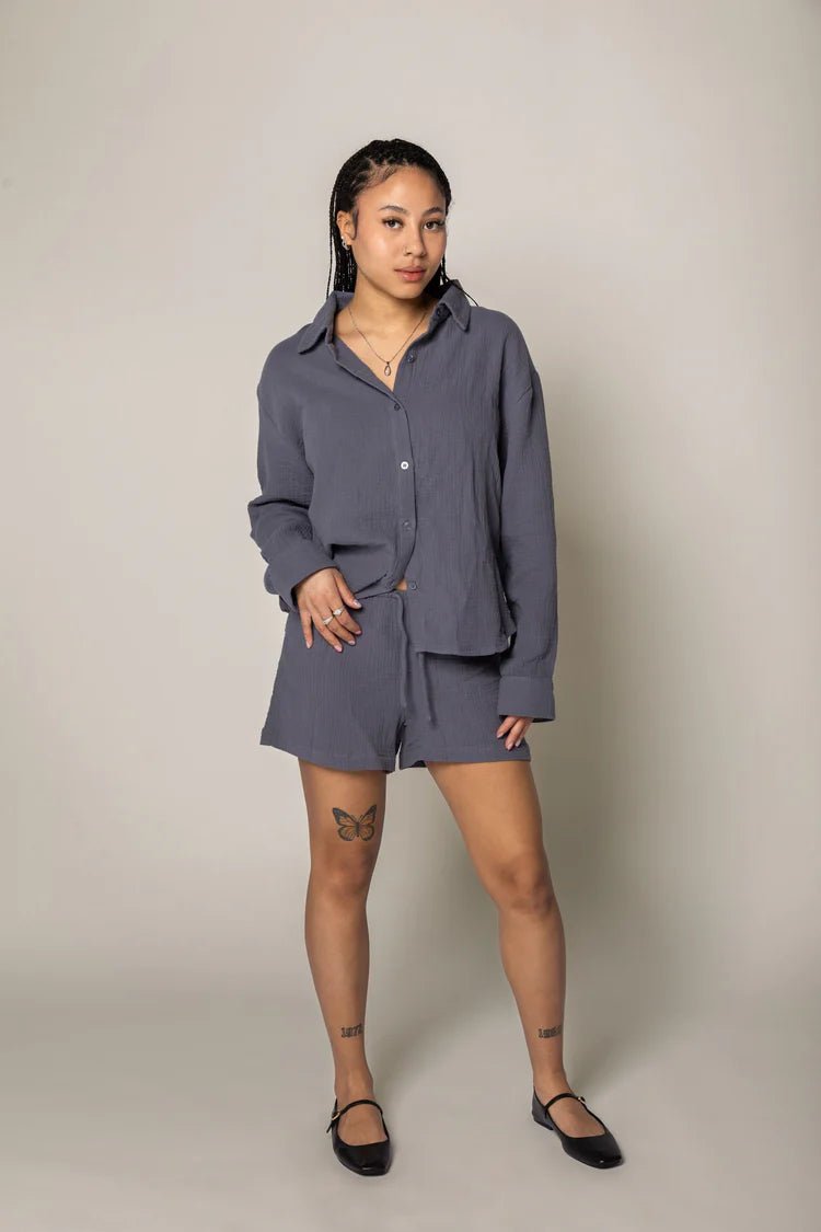 GIRLCRUSH W TEXTURED ORGANIC COTTON SHORTS - Boutique Homies