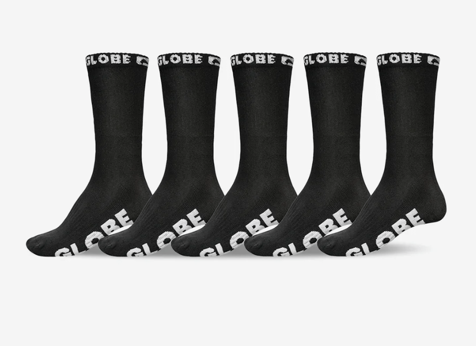 GLOBE BLACKOUT CREW SOCK 5 PACK - Boutique Homies